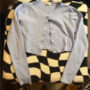 Light Blue Button-Up Cardigan